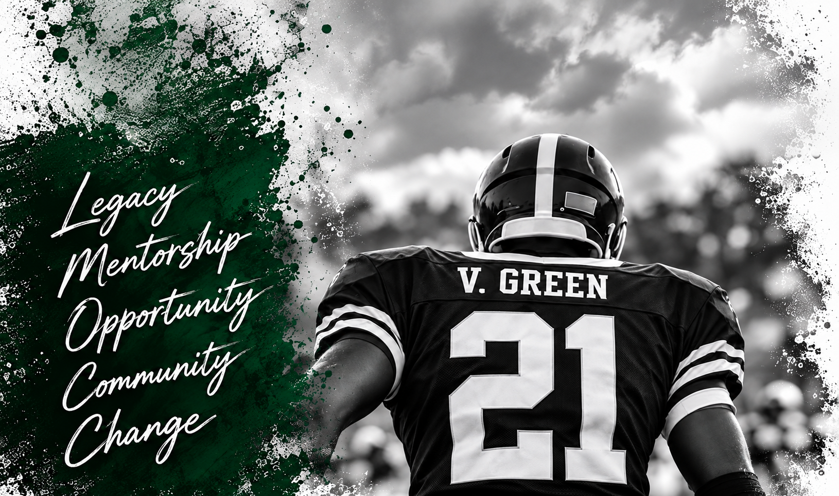 Victor Green Foundation legacy image featuring V. Green number 21